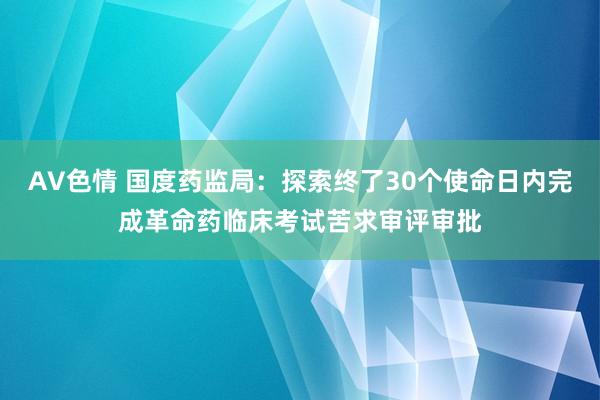 AV色情 国度药监局：探索终了30个使命日内完成革命药临床考试苦求审评审批