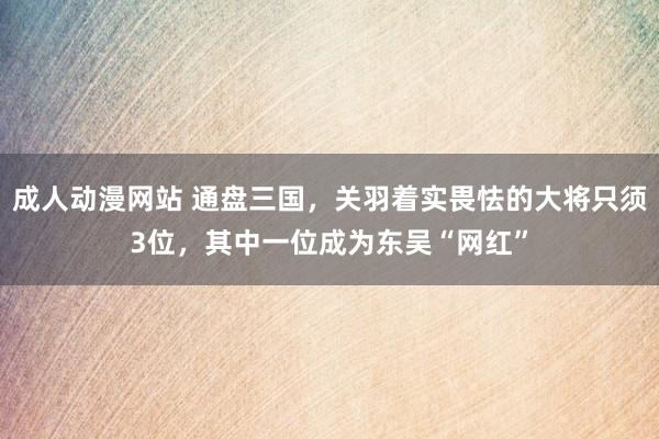 成人动漫网站 通盘三国，关羽着实畏怯的大将只须3位，其中一位成为东吴“网红”