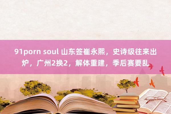 91porn soul 山东签崔永熙，史诗级往来出炉，广州2换2，解体重建，季后赛要乱