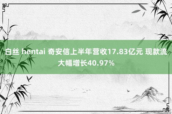 白丝 hentai 奇安信上半年营收17.83亿元 现款流大幅增长40.97%