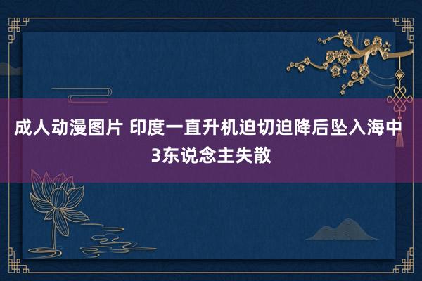 成人动漫图片 印度一直升机迫切迫降后坠入海中 3东说念主失散