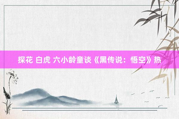 探花 白虎 六小龄童谈《黑传说：悟空》热